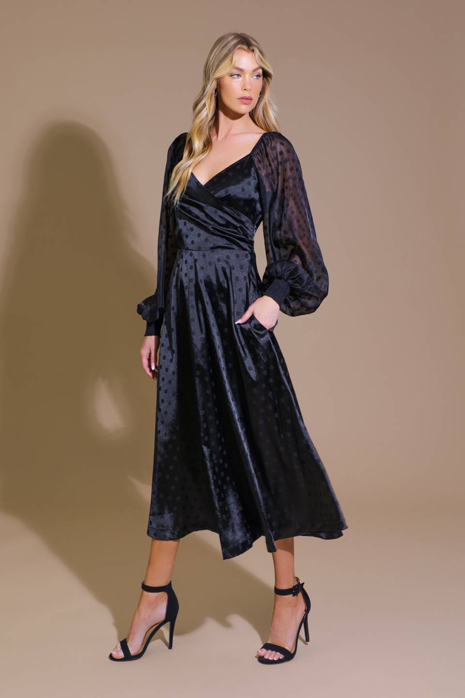LUMINOUS VIBES WOVEN MIDI DRESS Flying Tomato